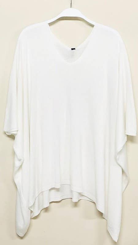 LIGHT KNIT OVERSIZED DRAPEY V-NECK TOP (2920)