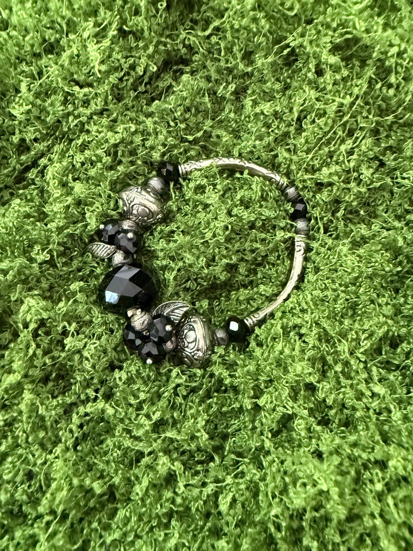 Black and silver bracelet