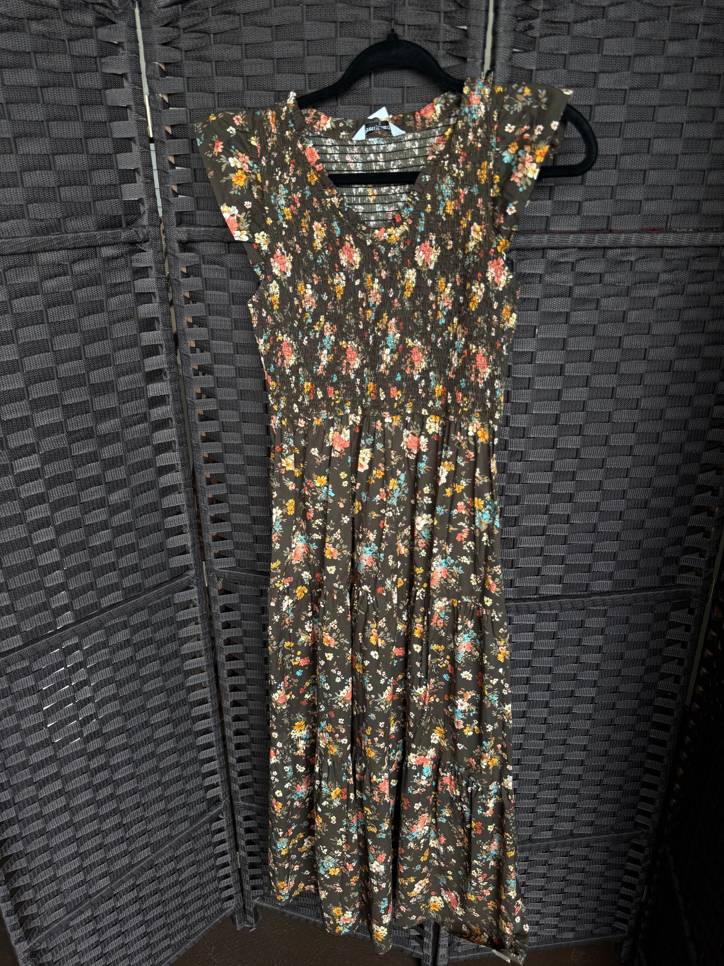 Sm brown smocked dress