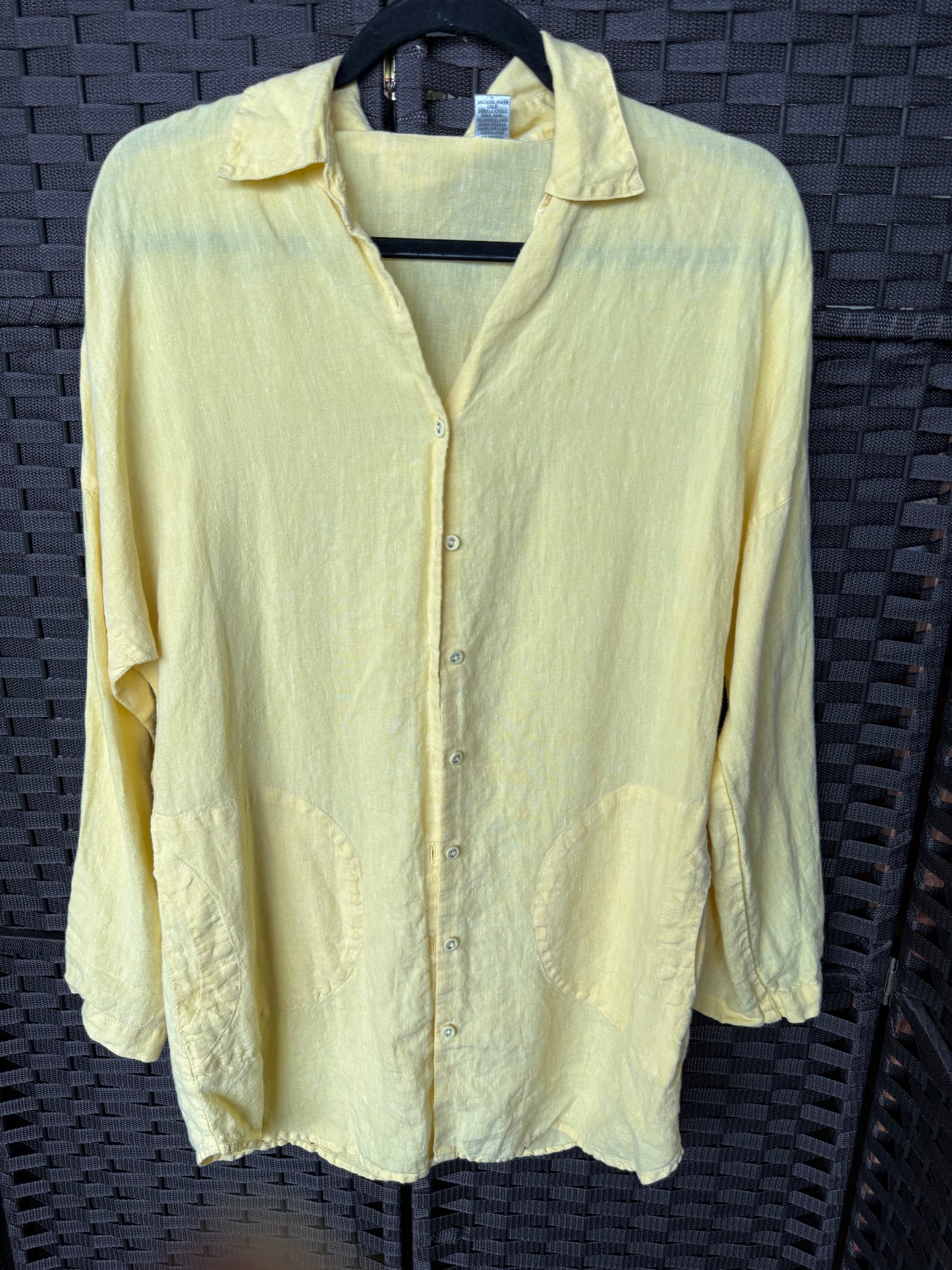 yellow Chicos button down dress/top