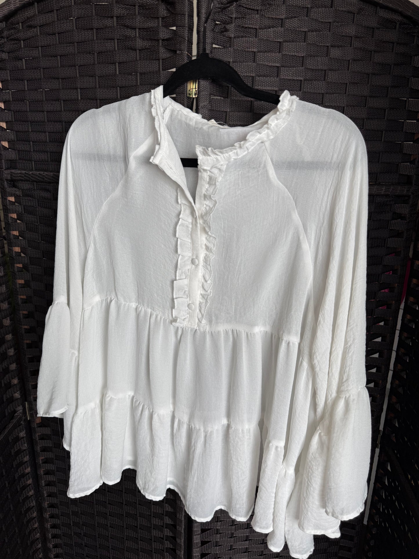 Easel Small sheer Peplum top