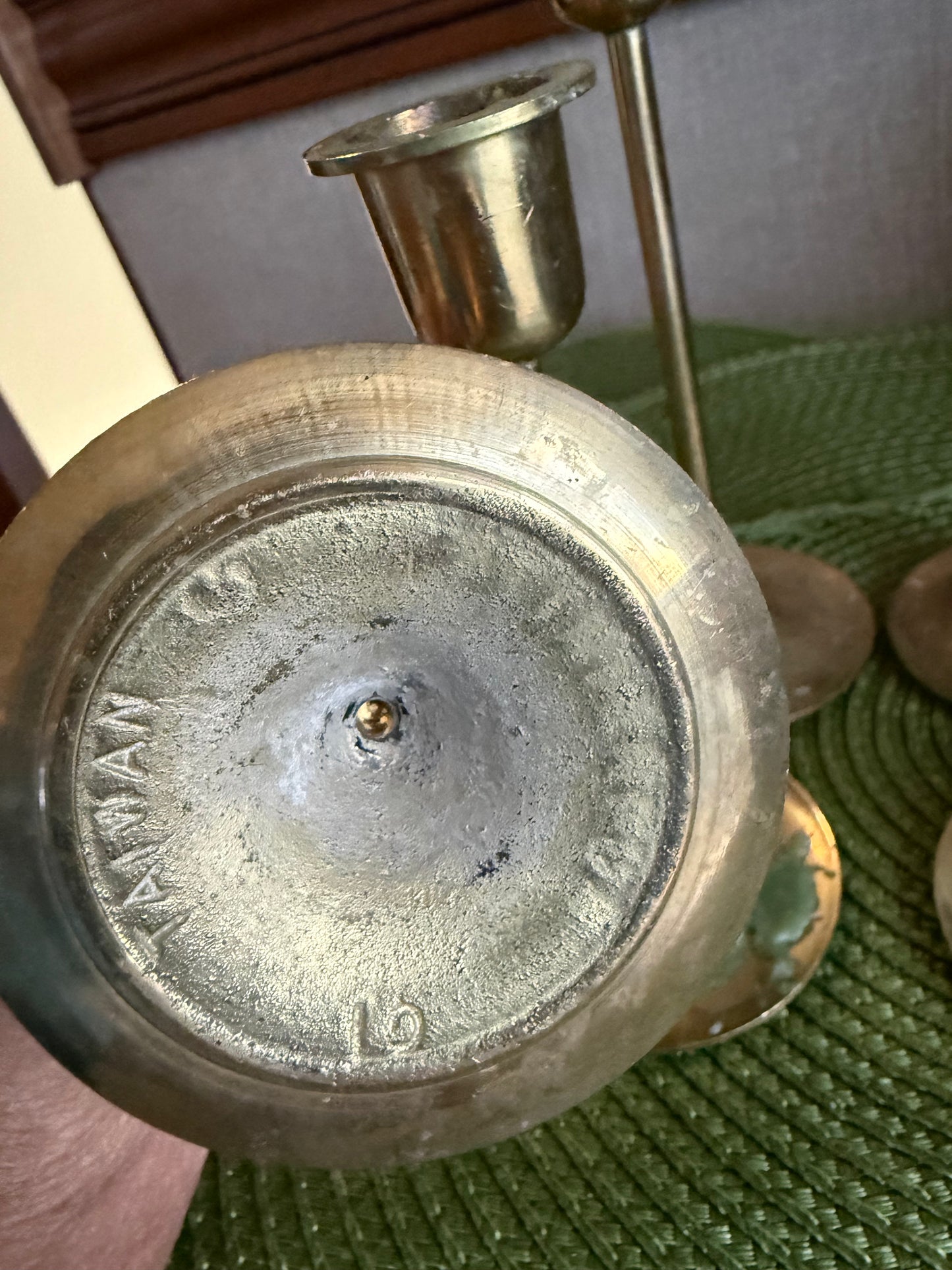 Vintage MCM Graduated Trumpet Brass Candlestick Holders, Set of 5