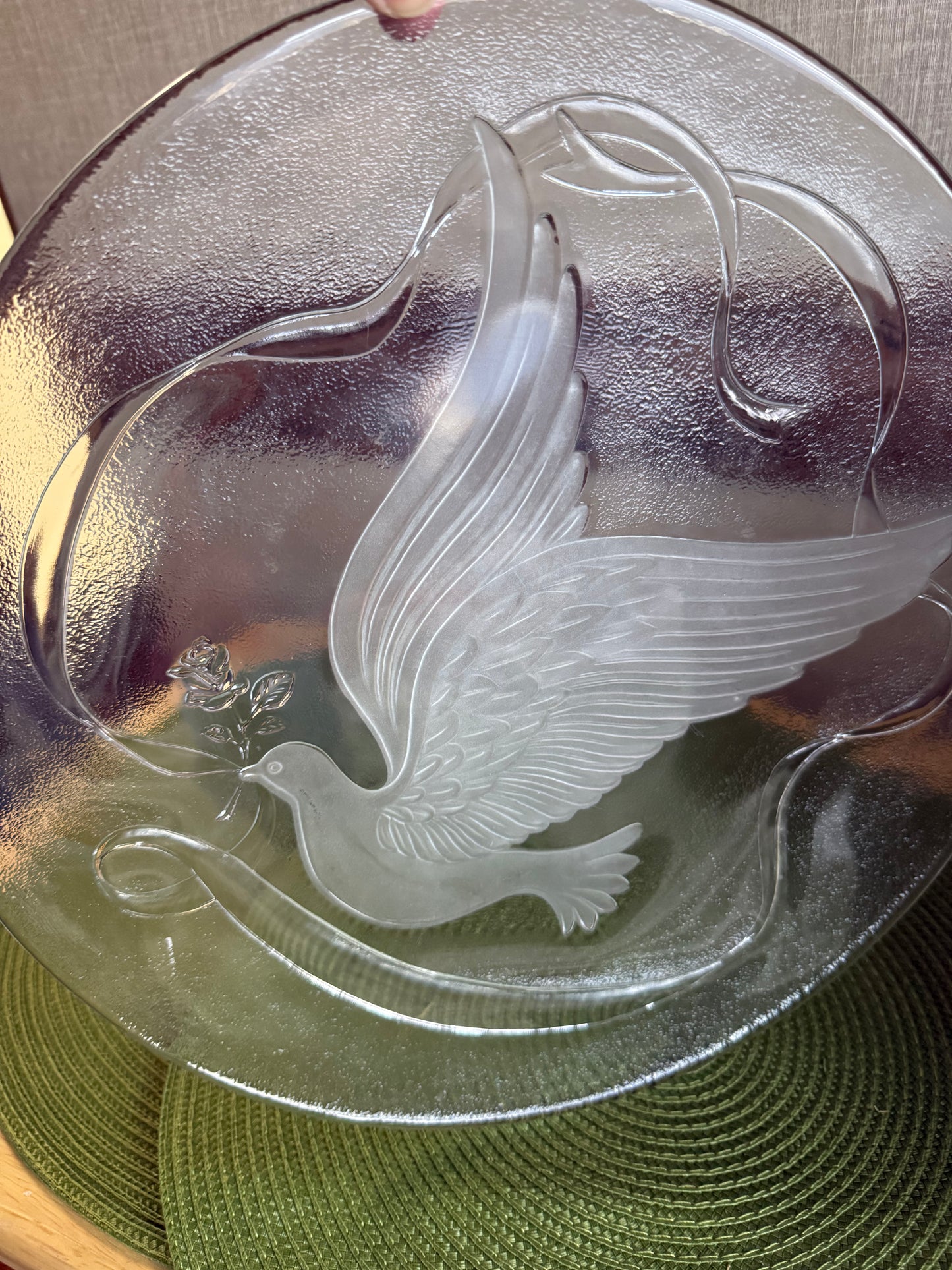 vintage L.E. Smith Glass crystal party plate