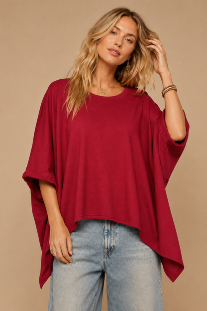 DOLMAN HALF SLEEVE OVERSIZE TOP