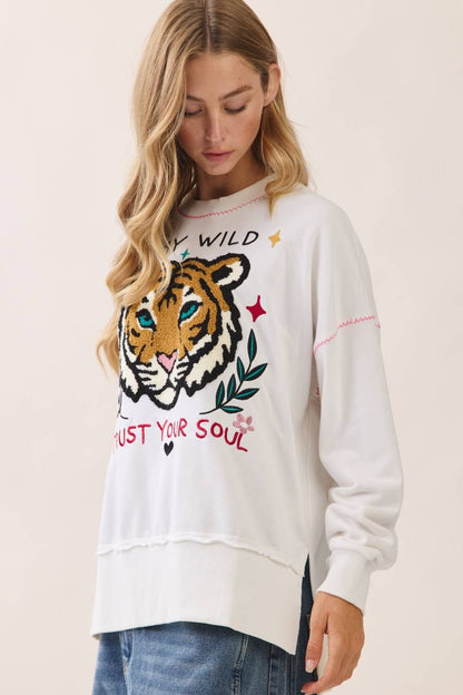 Tiger Applique Sweatshirt