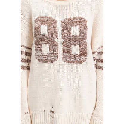 Oversized Number Knit Sweater