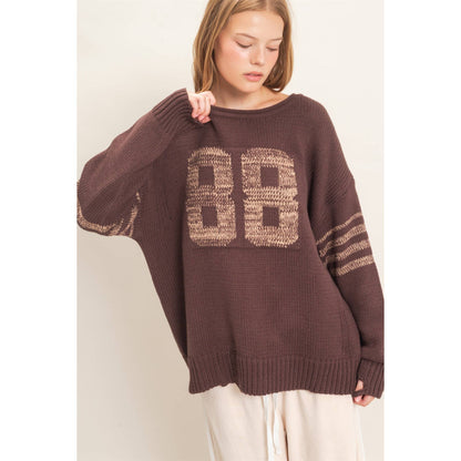 Oversized Number Knit Sweater