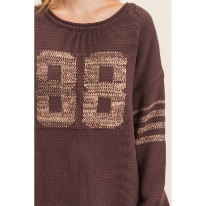 Oversized Number Knit Sweater