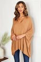 LIGHT KNIT OVERSIZED DRAPEY V-NECK TOP (2920)