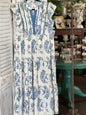 Small Umgee blue cream midi dress