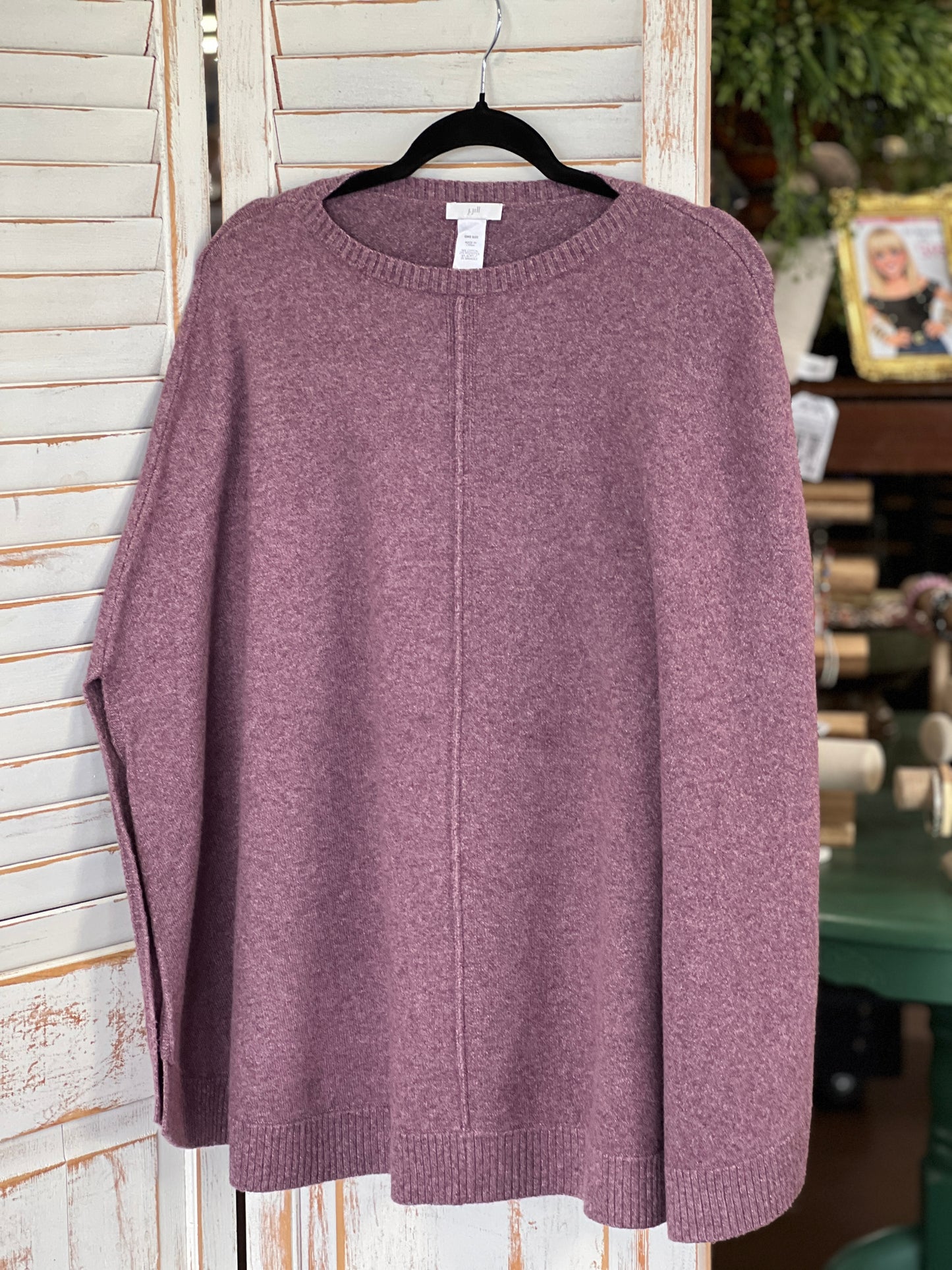 One Size Mauve sweater poncho