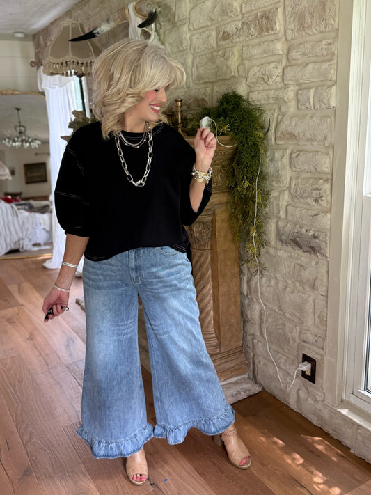 ruffle Jeans