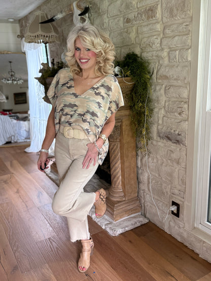 Camo sweater top