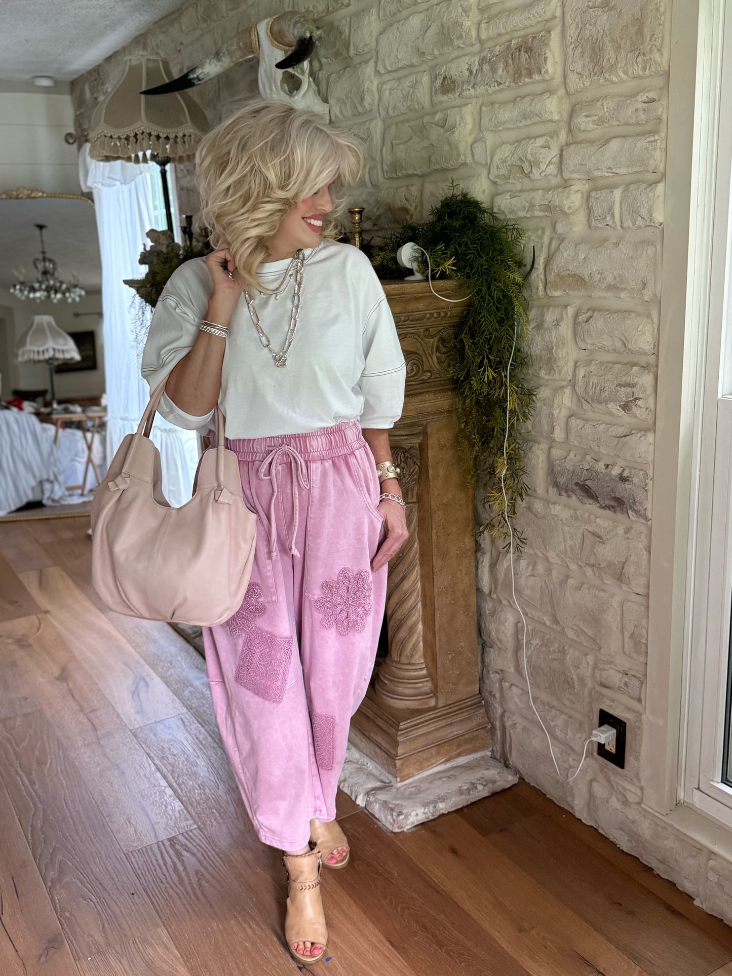 Mineral Washed Mauve Pants