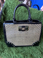 Checker black purse