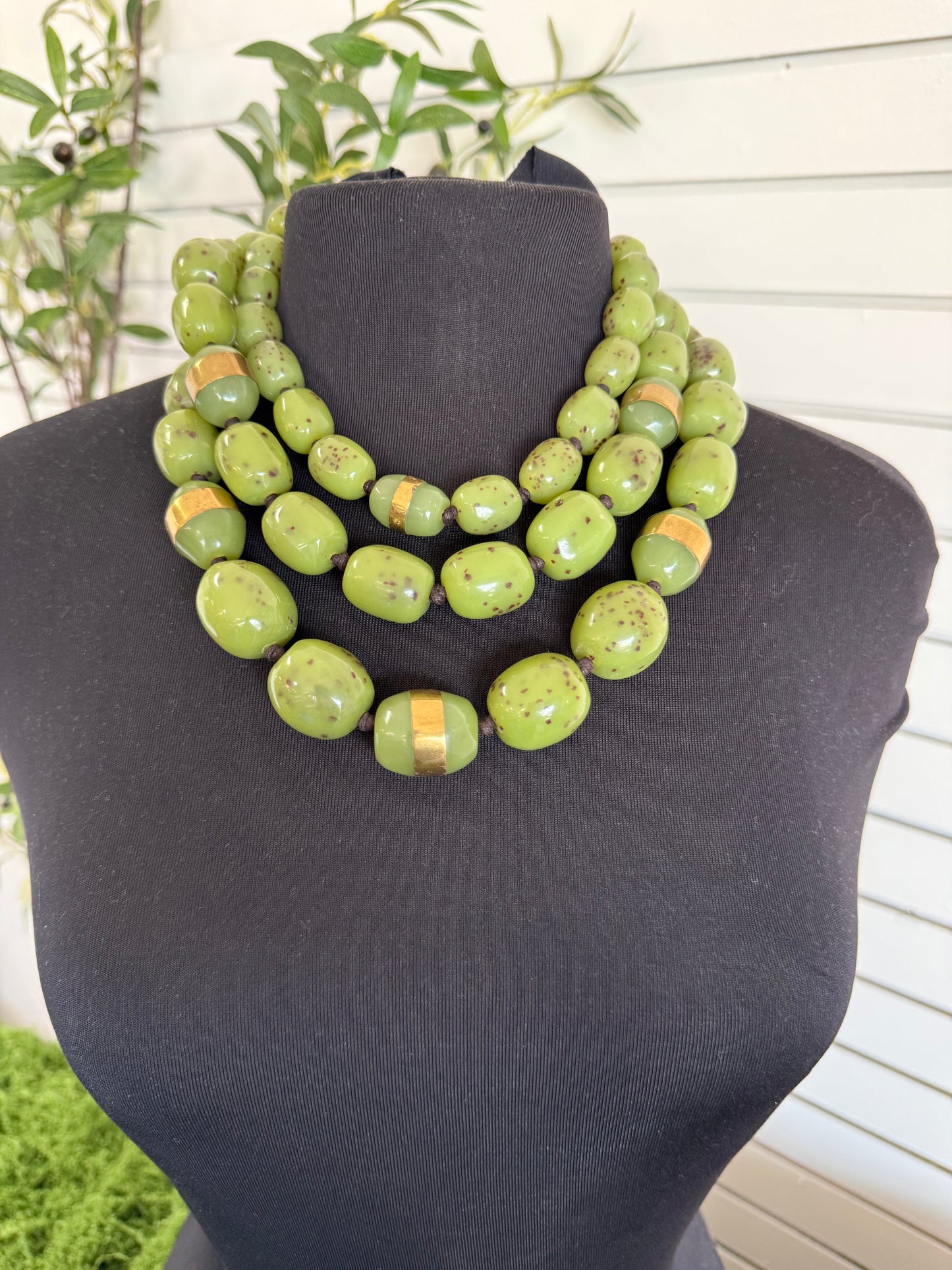 Green beaded necklace
