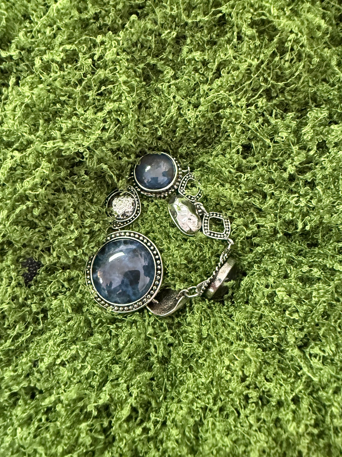 Blue and silver bracelet