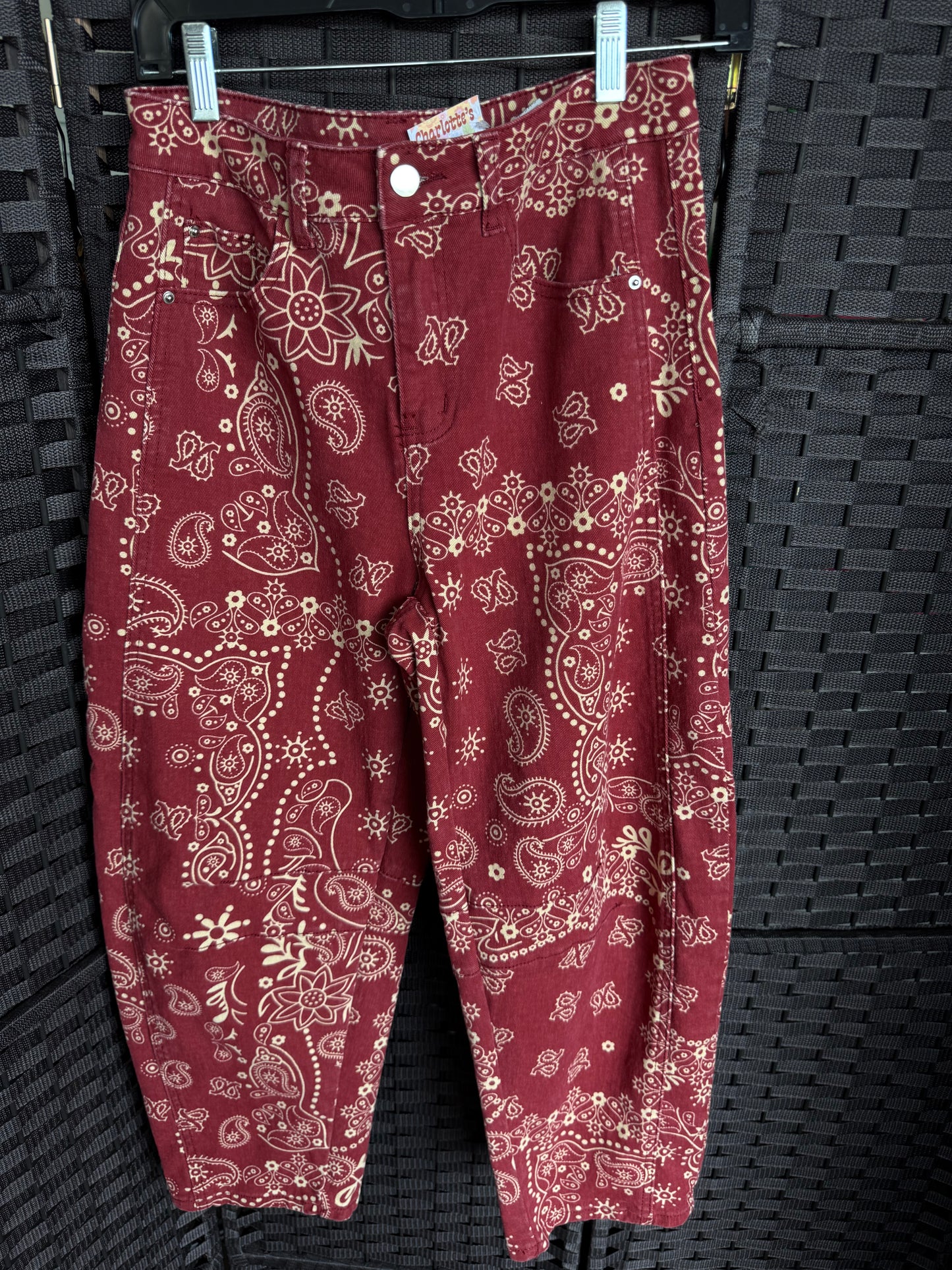 red print Barrel Pants small