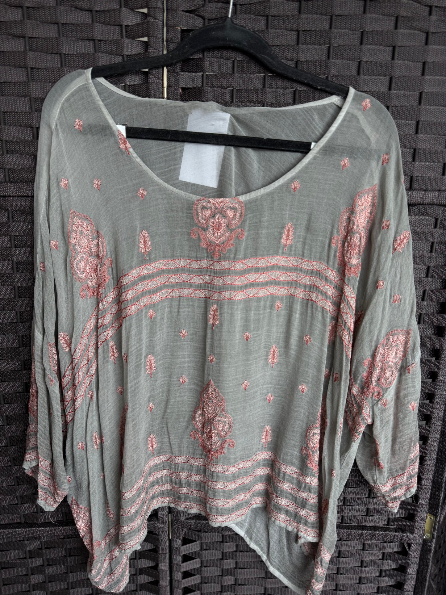 Grey Sheer Poncho top