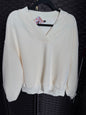 V neck Basic sweatshirt Light yellow cream