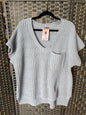 SEAFOAM V NECK SWEATER MED.