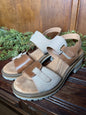 9 sandals with suede straps