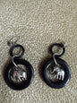 black elephant earrings