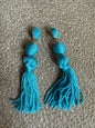 aqua tassel earrings