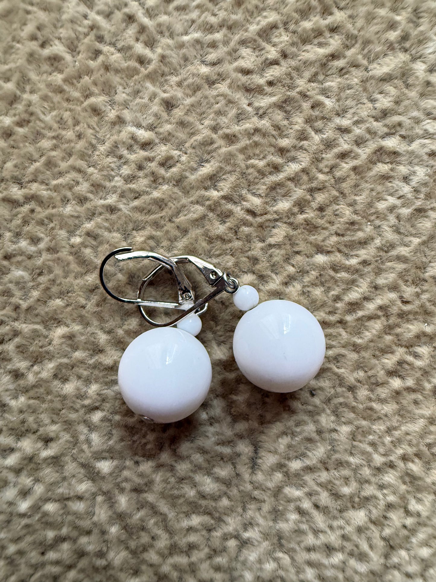 white drop earrings