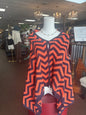 Orange Blue sweater Cape
