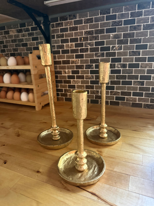 HEAVY CANDLE STICKS QTY 3