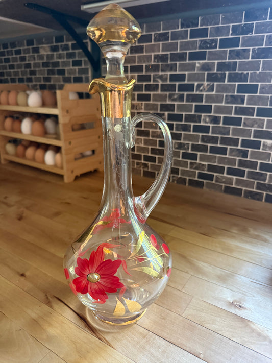 Vintage bottle with flowers