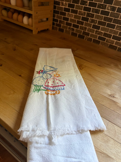 vintage embroidered hand towel