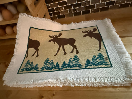Rustic moose placemats set of 4