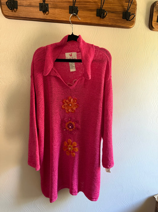 1x Pink Floral Sweater