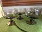 Vintage Libbey Tawny Accent Smoke Brown Champagne Coupe Glasses Sherbet Set of 4
