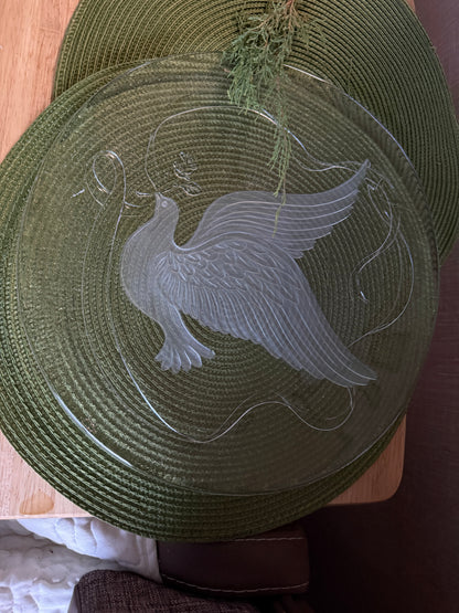 vintage L.E. Smith Glass crystal party plate
