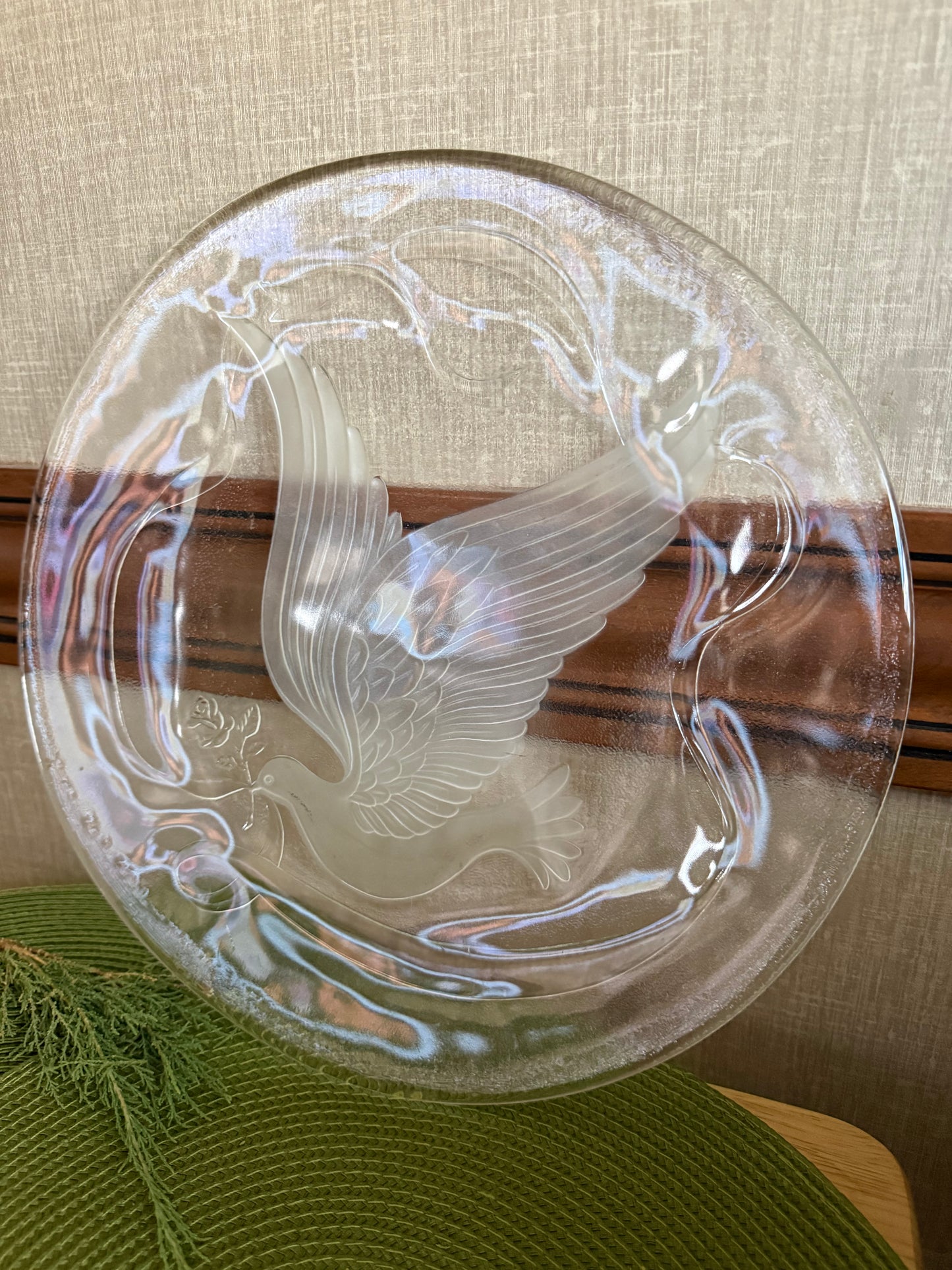 vintage L.E. Smith Glass crystal party plate