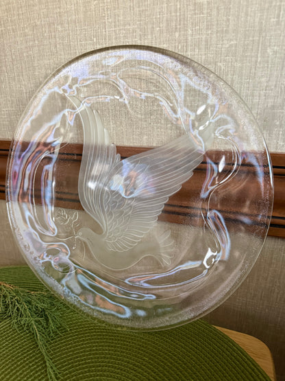 vintage L.E. Smith Glass crystal party plate