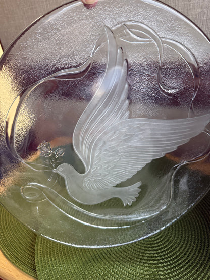 vintage L.E. Smith Glass crystal party plate