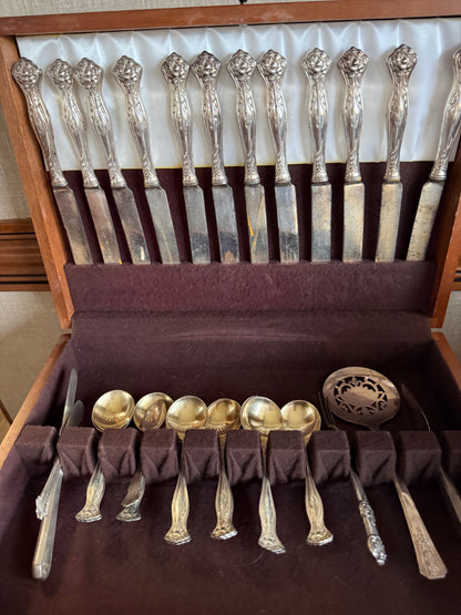 Vintage Rogers & Bro. A1 Silver-Plated Flatware Set with Case
