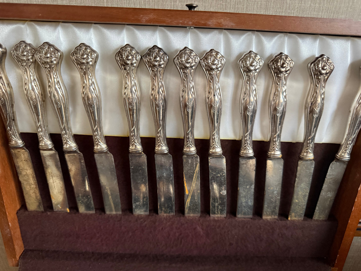 Vintage Rogers & Bro. A1 Silver-Plated Flatware Set with Case