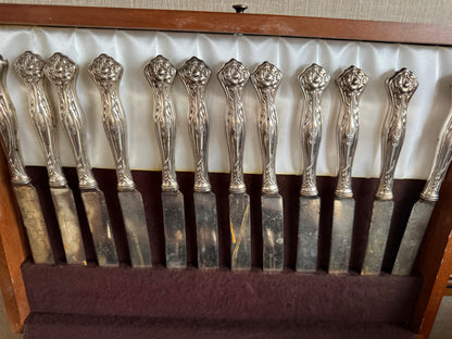 Vintage Rogers & Bro. A1 Silver-Plated Flatware Set with Case