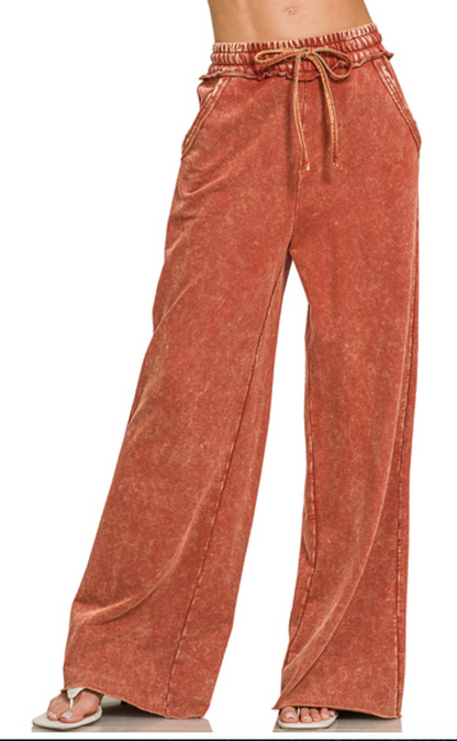 WASHED FRENCH TERRY SWEATPANTS
