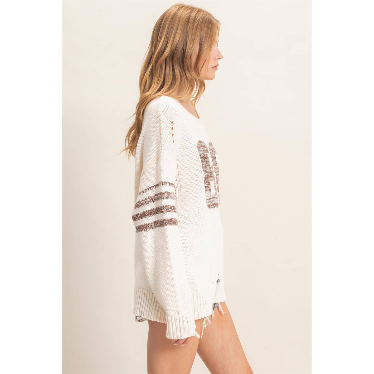 Oversized Number Knit Sweater