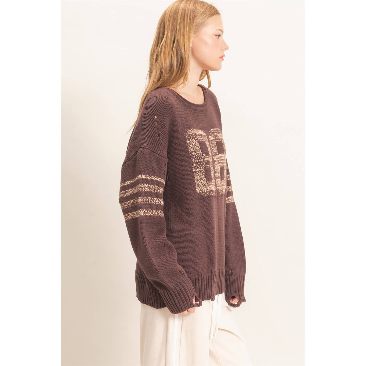 Oversized Number Knit Sweater