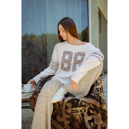 Oversized Number Knit Sweater